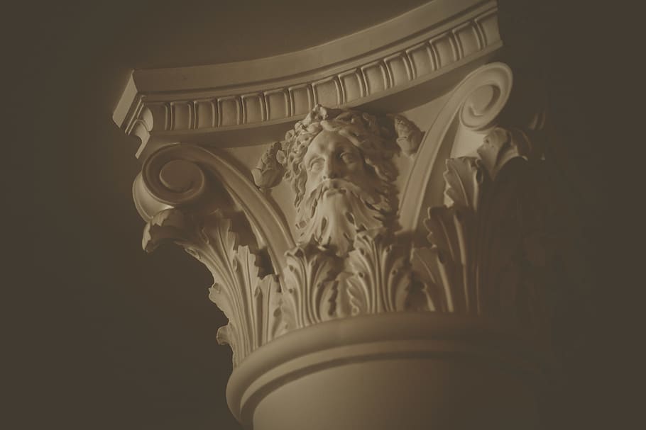 white concrete column, architecture, building, pillar, tiki, emblem HD wallpaper