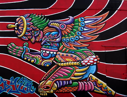 praying angel graffiti, mural, art, painting, usa, wynwood, miami HD wallpaper
