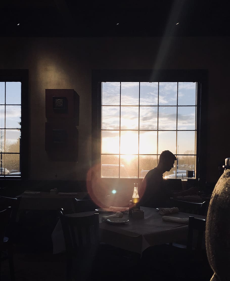 dinner, sunset, wallpaper, portrait, stranger, sky, window HD wallpaper
