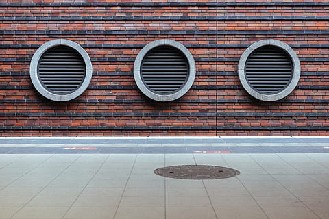 wall, bricks, modern, architecture, air, ventilation, outlet HD wallpaper