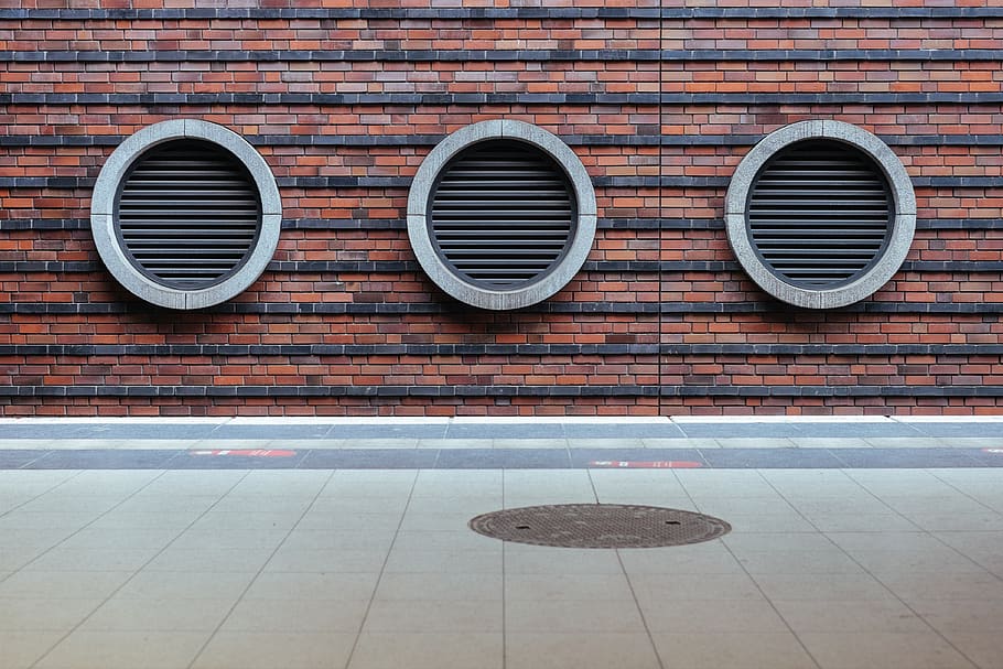 wall, bricks, modern, architecture, air, ventilation, outlet HD wallpaper