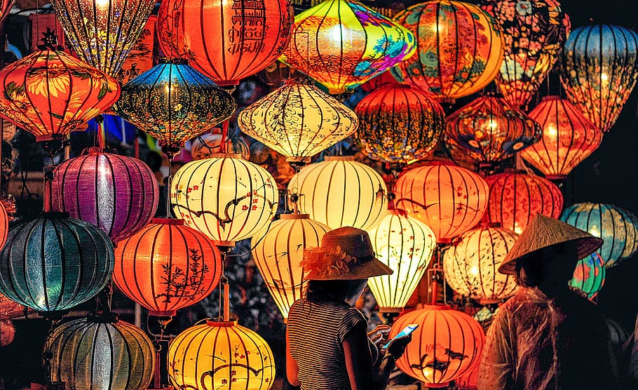 light, color, night, landscape, yellow, orange, red, celebration HD wallpaper