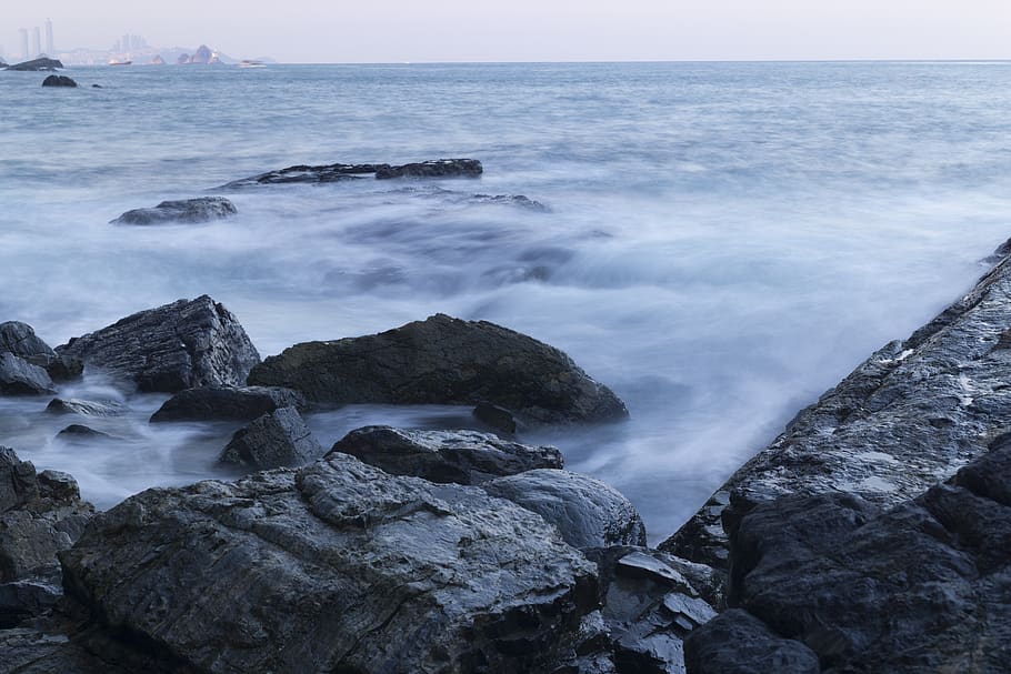 waves, sea, coastal, water, rock, rock - object, beauty in nature HD wallpaper
