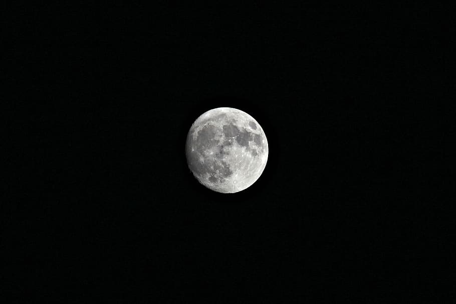 moon, night sky, moonlight, space, astronomy, full moon, planetary moon HD wallpaper