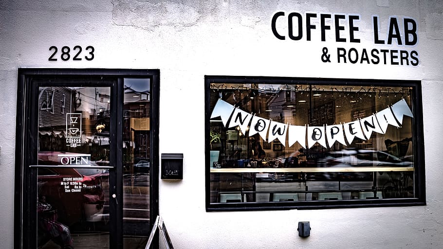 shop, door, united states, the coffee lab, indoors, Roasters, HD wallpaper