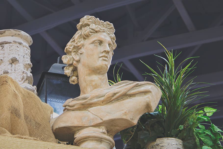 man's headbust, sculpture, statue, human representation, art and craft HD wallpaper