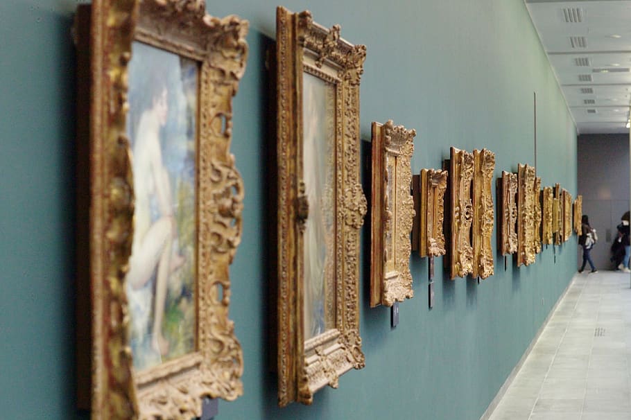 france, paris, orangerie museum, frames, painting, collection, HD wallpaper