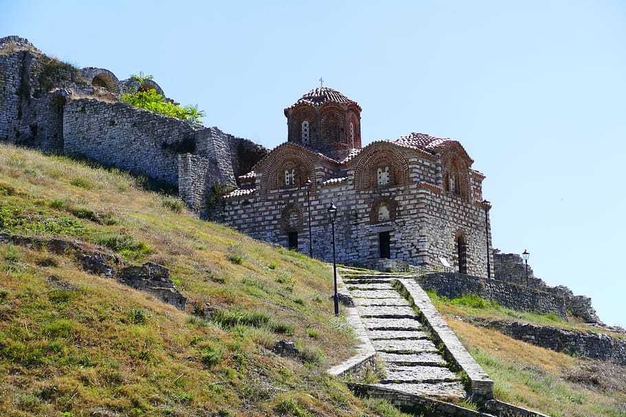 church, berat, albanian, balkans, history, architecture, the past, HD wallpaper