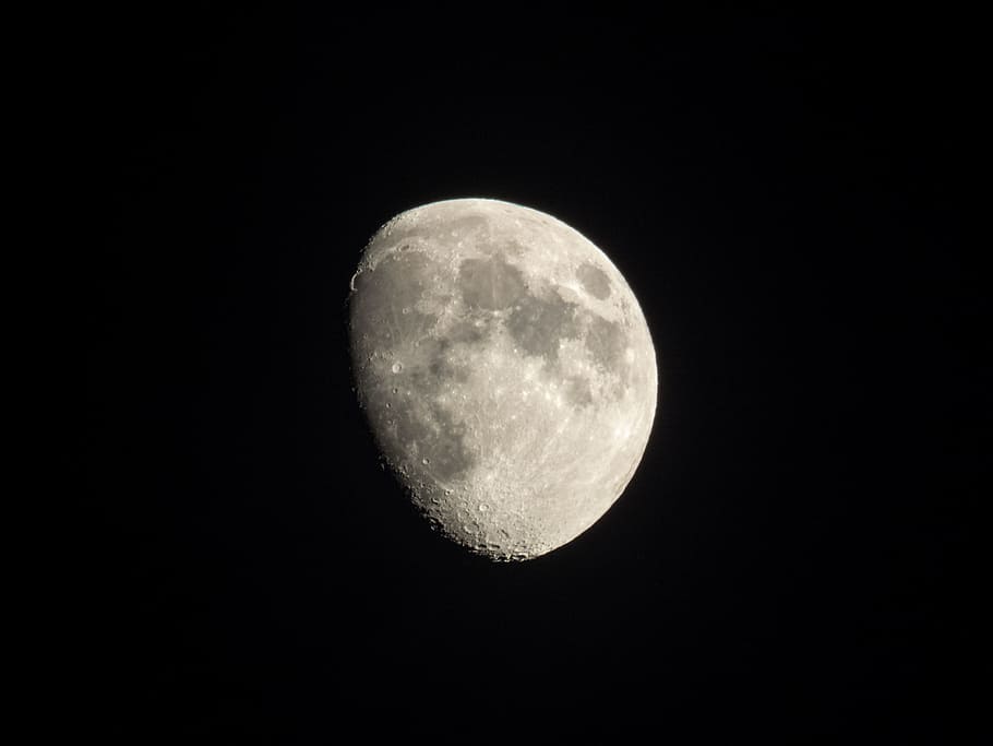 Moon, Nature, Space, astronomy, dark, night, sky, stars, moon surface HD wallpaper