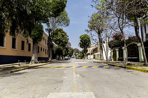 peru, barranco district, streets, empty, empty street, road HD wallpaper