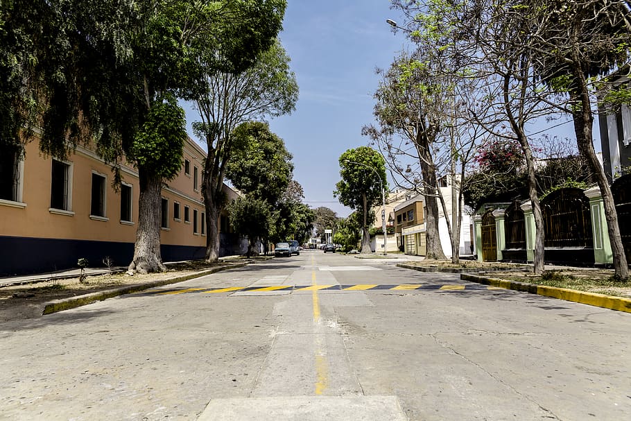 peru, barranco district, streets, empty, empty street, road HD wallpaper