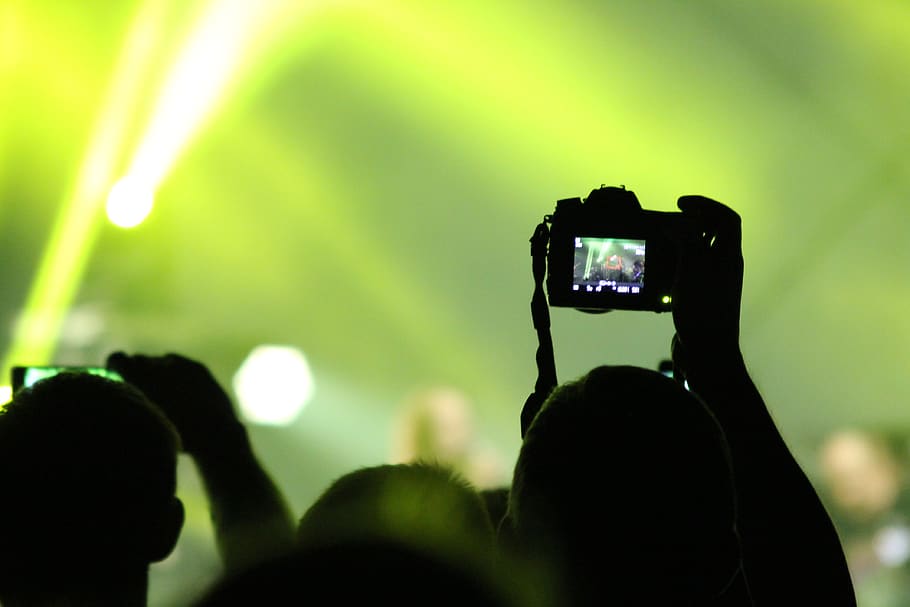 camera, night, concert, light, music, crowd, lights, festival HD wallpaper