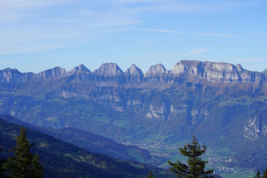 churfirsten, mountains, gallen, switzerland, mountain range HD wallpaper