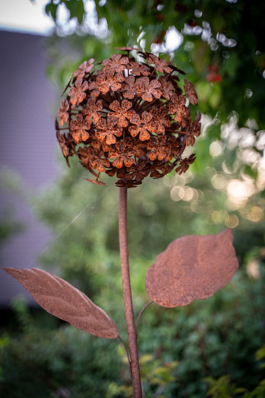 sculpture, rust, artwork, decoration, luck, ball, scrap sculpture HD wallpaper