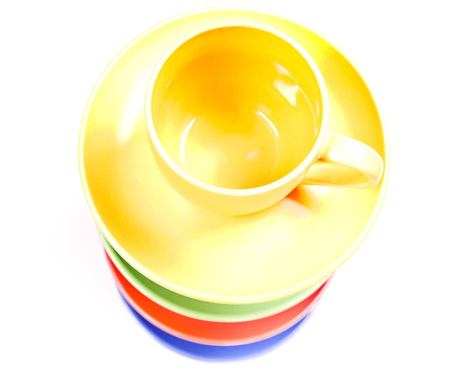 white, isolated, cup, saucer, empty, food, colorful, object HD wallpaper
