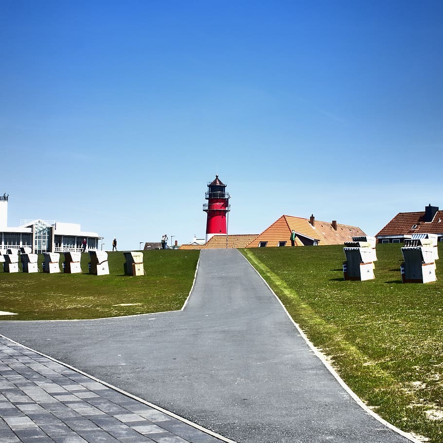 lighthouse, büsum, north sea, mecklenburg, vacations, built structure