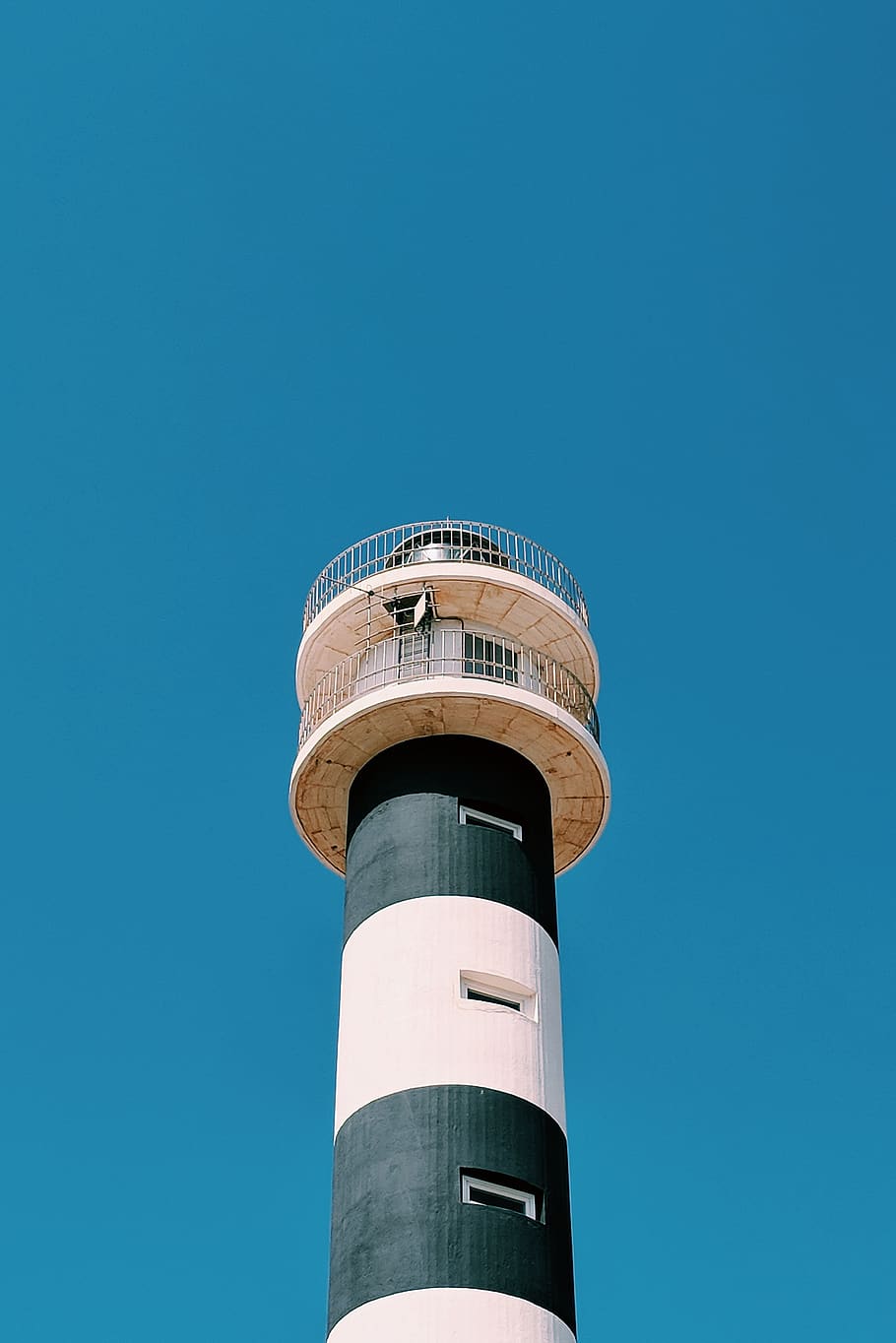 white and black lighthouse, beacon, spain, cartagena, av. gran vía de la manga HD wallpaper
