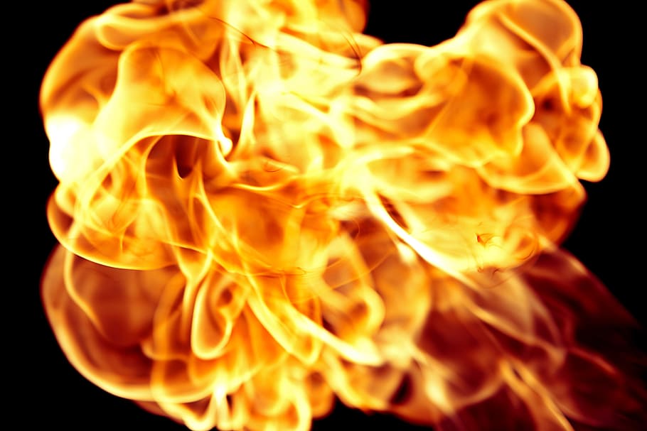 fire, flame, hell, cooking, black, burn, heat, detail, closeup HD wallpaper