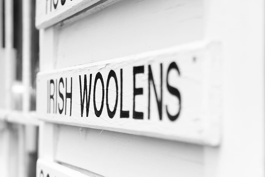Irish Woolens logo, text, selective focus, no people, western script HD wallpaper