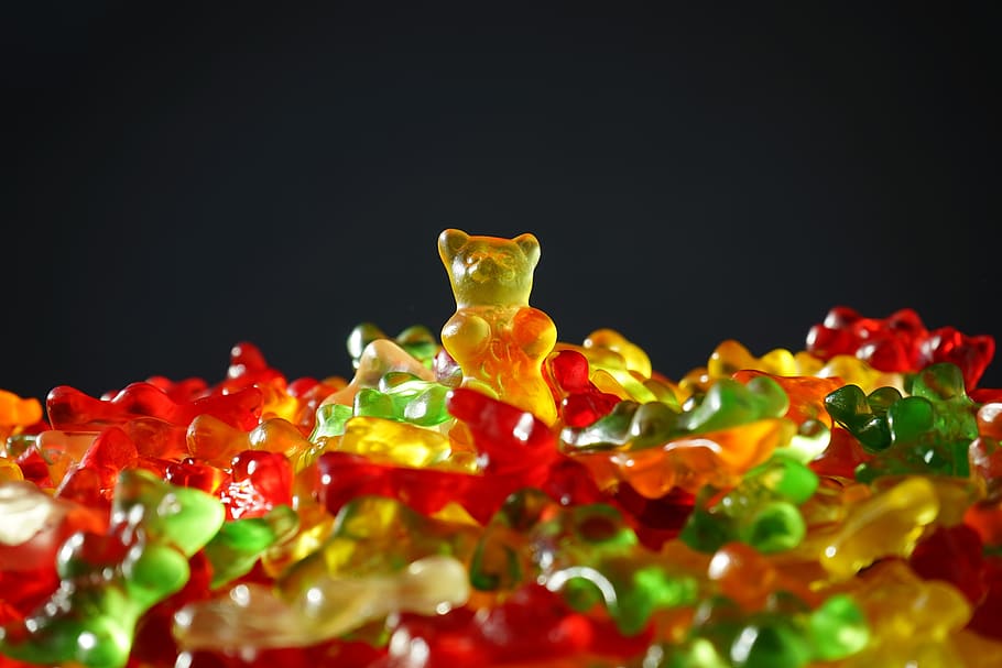 Multicolored Gummy Bears, candy, colorful, colors, colourful HD wallpaper