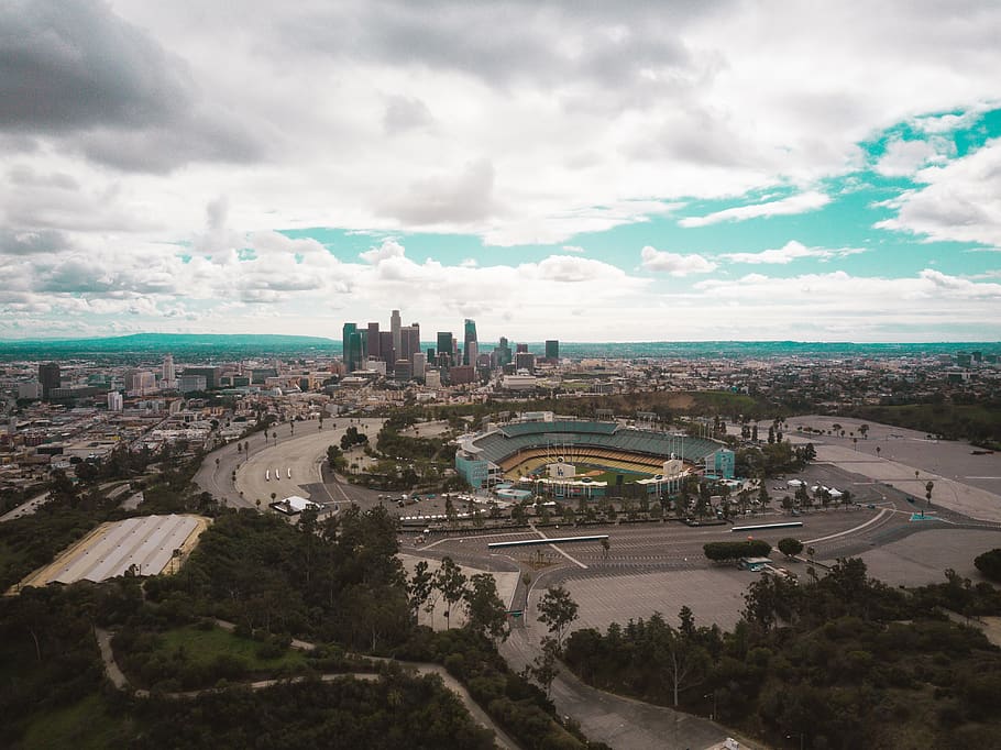 los angeles, united states, los angeles dodgers, dji, cityscape