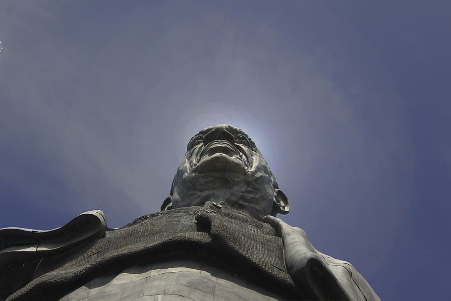 india, kevadia, statue of unity, sculpture, low angle view