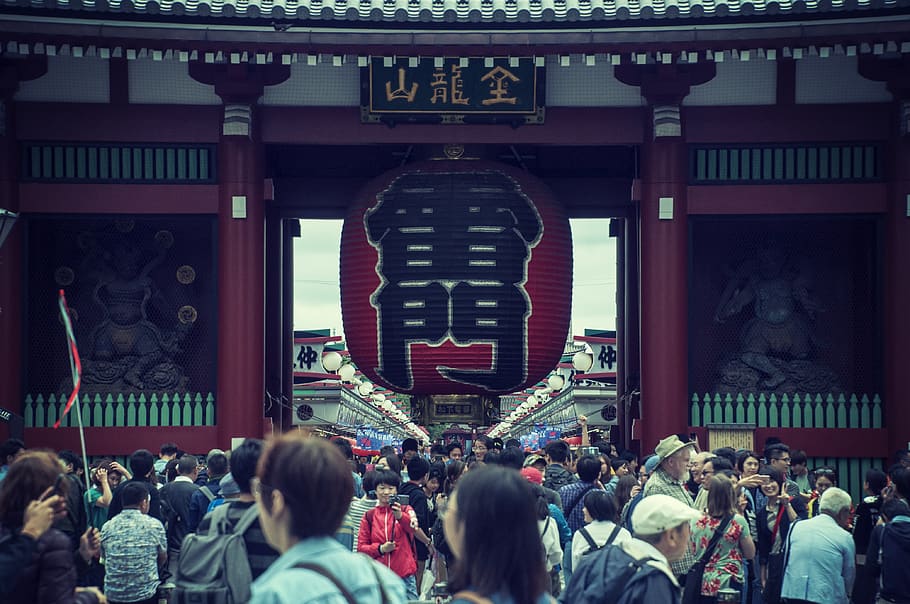 japan, taitō-ku, sensō-ji, nakamise, crowd, sensoji temple, HD wallpaper