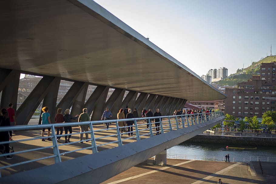 bilbao, spain, euskalduna, rush, afternoon, bridge, madrid, HD wallpaper