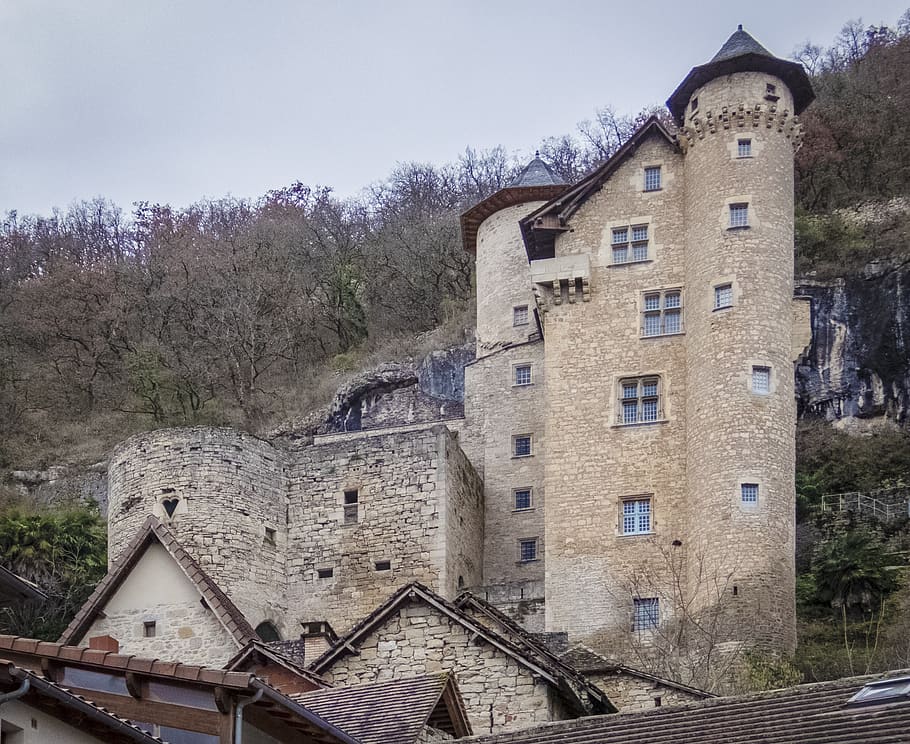 castle, gothic, old, architecture, wall, house, building, stone HD wallpaper