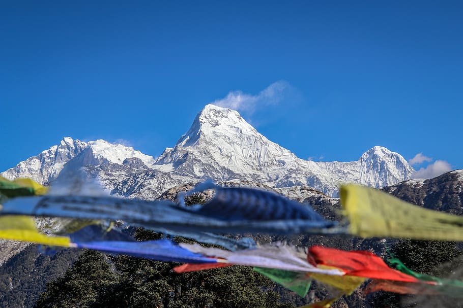 nepal, narchyang, annapurna, mountain, snow, cold temperature, HD wallpaper