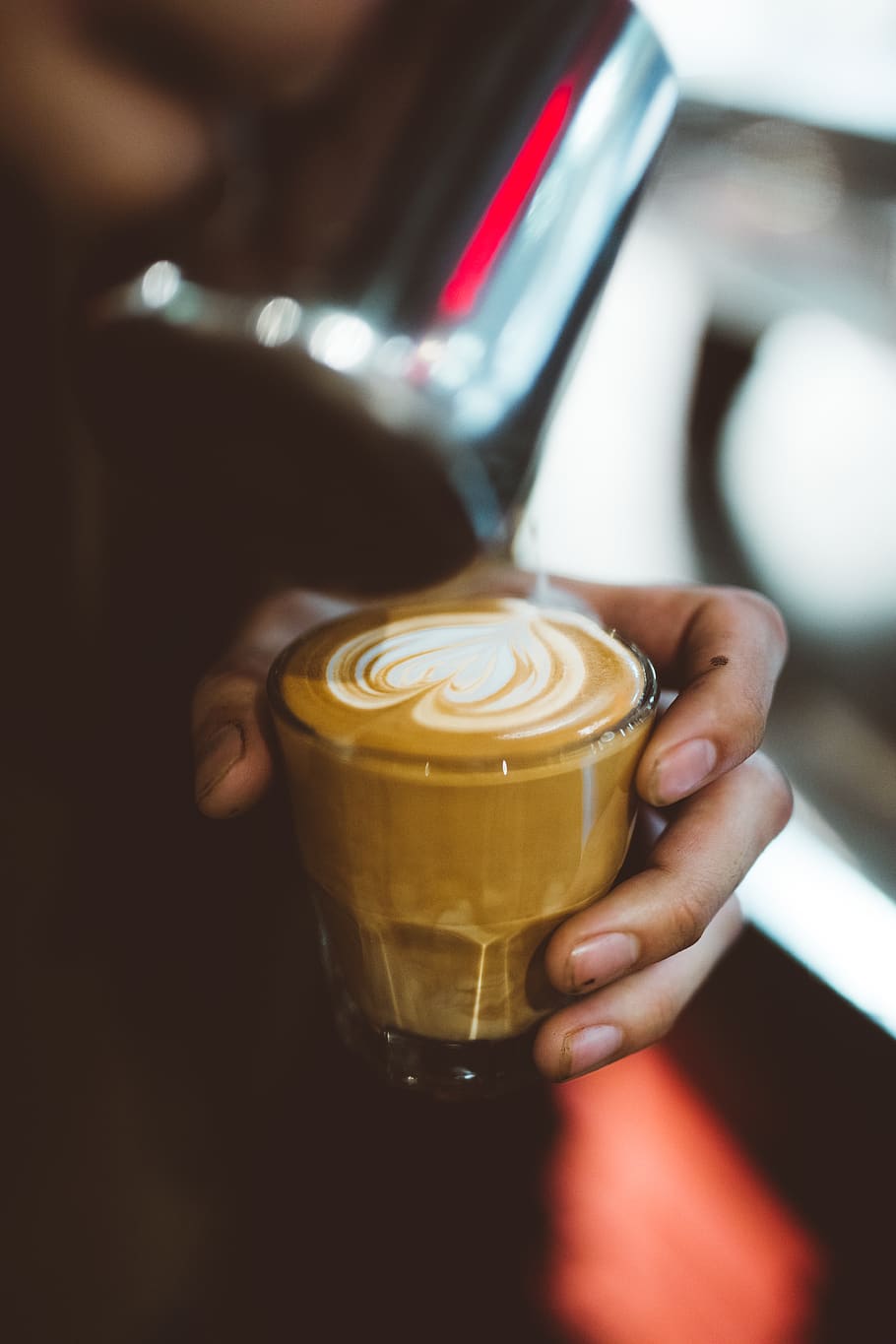 person holding latte, cup, coffee cup, drink, beverage, human HD wallpaper