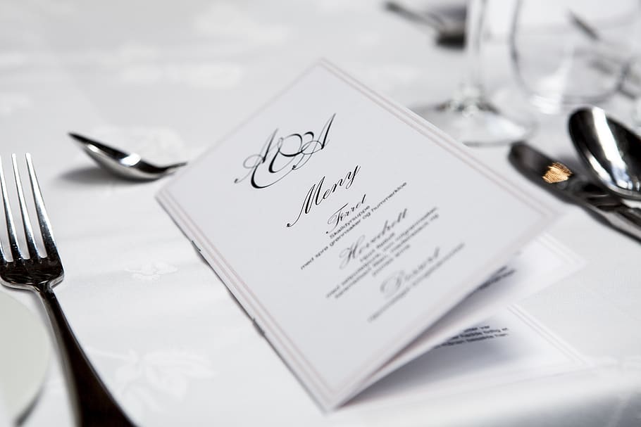 Close-up of Menu, blur, dining, dining table, elegant, focus HD wallpaper