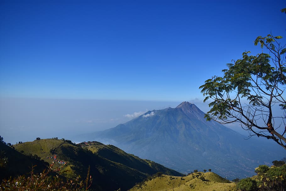 mountain, merapi, volcano, adventure, hiking, landscape, scenics - nature HD wallpaper