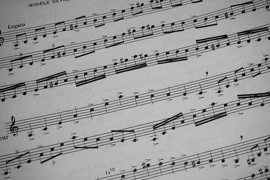Musical Notes, music notations, sheet music, paper, full frame HD wallpaper