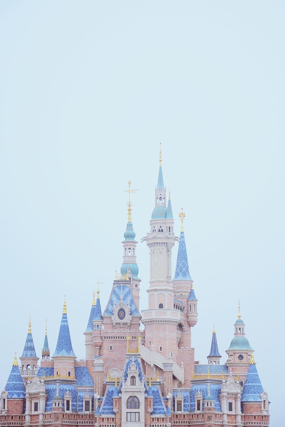 HD wallpaper: blue and beige Disney Castle, architecture, building exterior  | Wallpaper Flare
