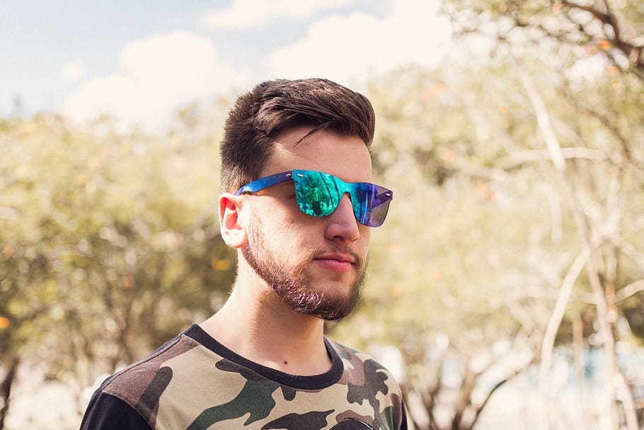 Man Wearing Shield Sunglasses, boy, cute, daylight, daytime, eyewear HD wallpaper