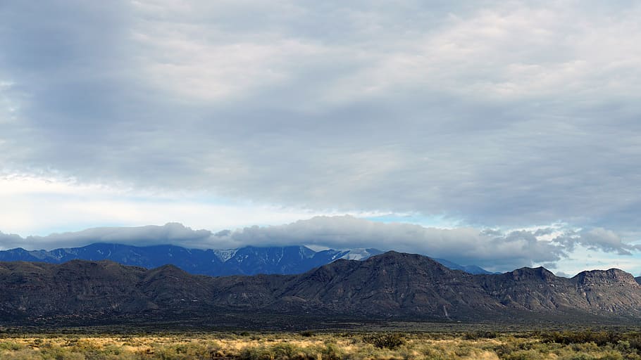 mountains, clouds, cumulus, foreboding, shadow, drama, dramatic HD wallpaper