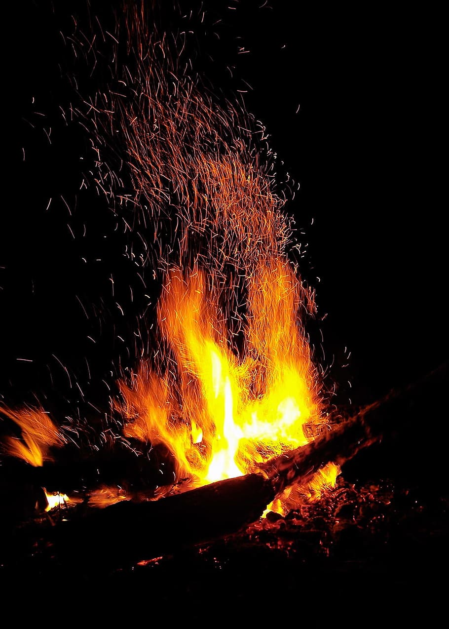 campfire, abstract, black, blaze, bright, burn, burning, close HD wallpaper
