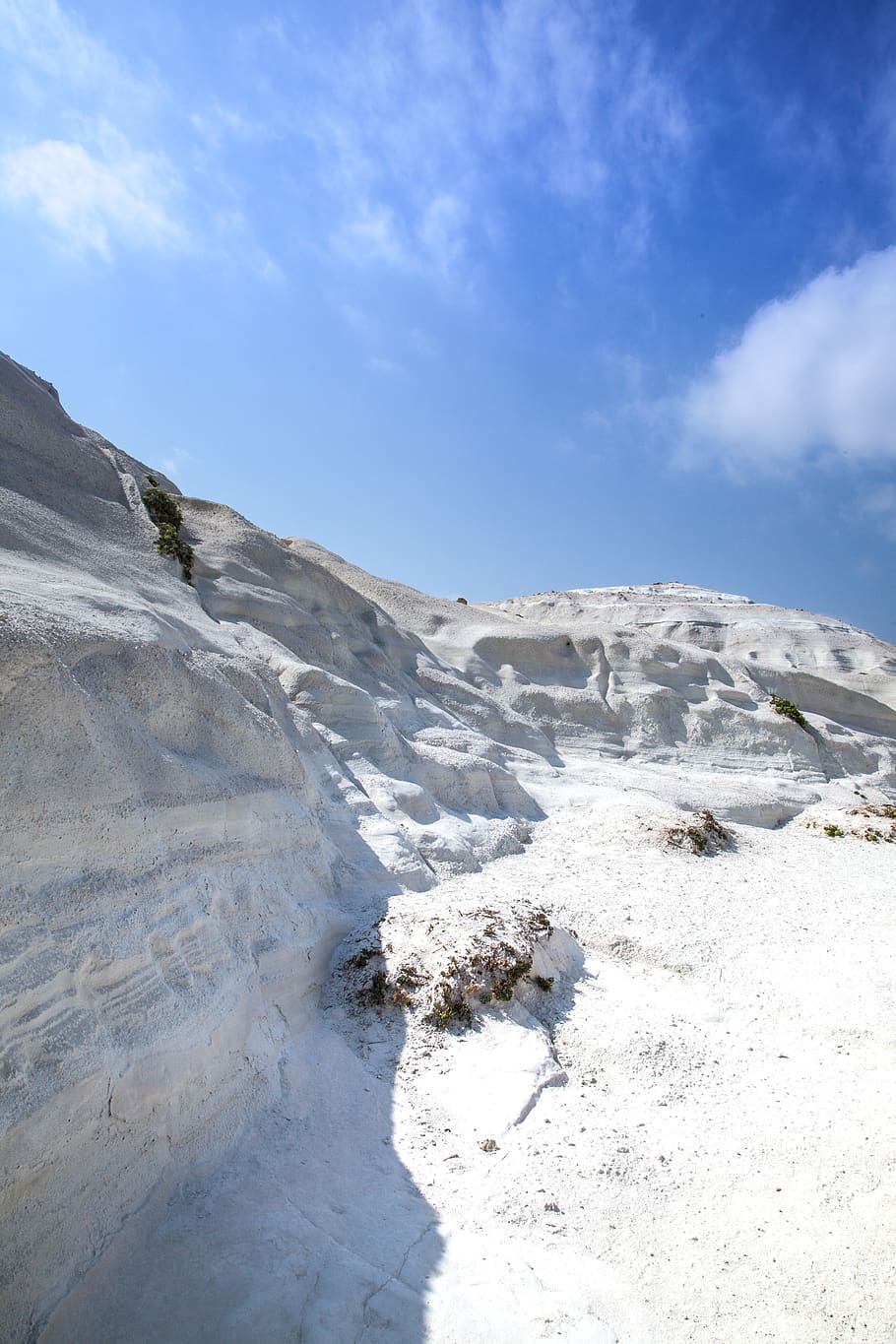 greece, milos, beach, white, desert, sky, grece, nobody, rock HD wallpaper