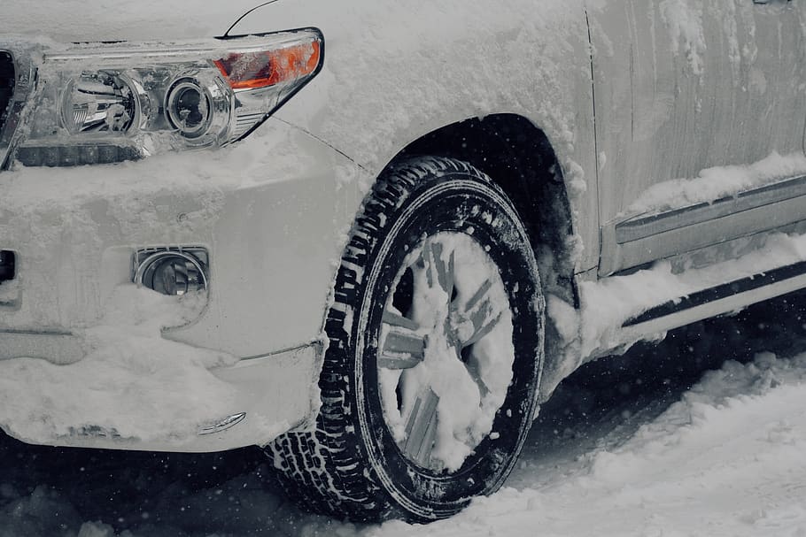 vehicle covered with snow, machine, wheel, spoke, alloy wheel, HD wallpaper