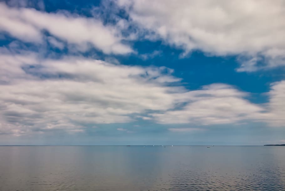 sea, clouds, sky, water, mood, blue, cloud - sky, beauty in nature HD wallpaper