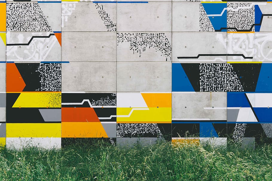 multicolored wall painting, no people, day, flag, outdoors, multi colored HD wallpaper