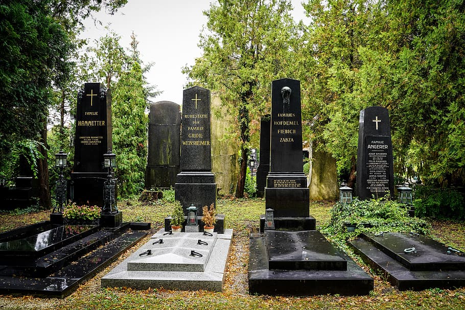 vienna's central cemetery, graves, tombstone, sad, austria, HD wallpaper
