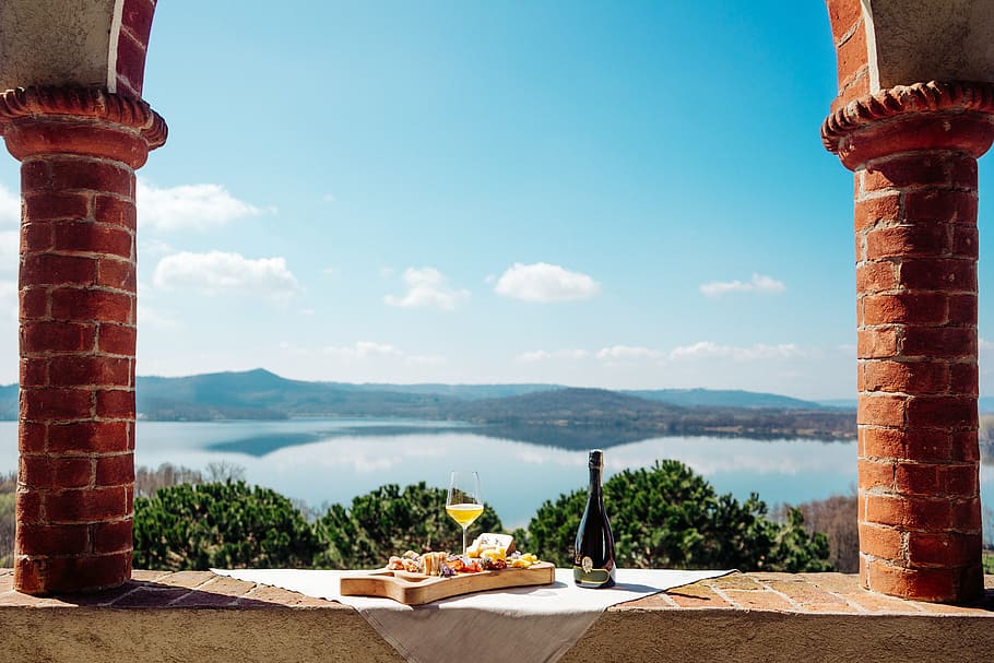 Food & Wine With a View, architecture, background, Brick HD wallpaper