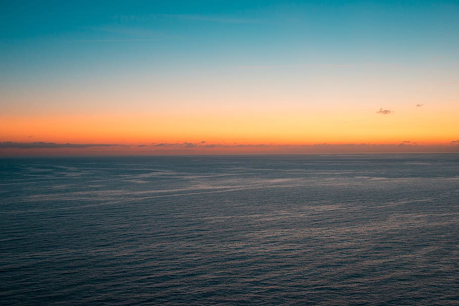 HD wallpaper: Beautiful Sunset over the Ocean, background, blue, calm,  evening | Wallpaper Flare