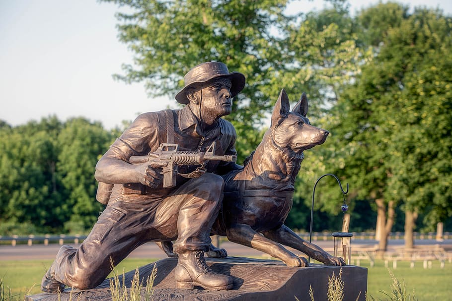 military, working, dog, tribute, war, canine, memorial, wisconsin, HD wallpaper