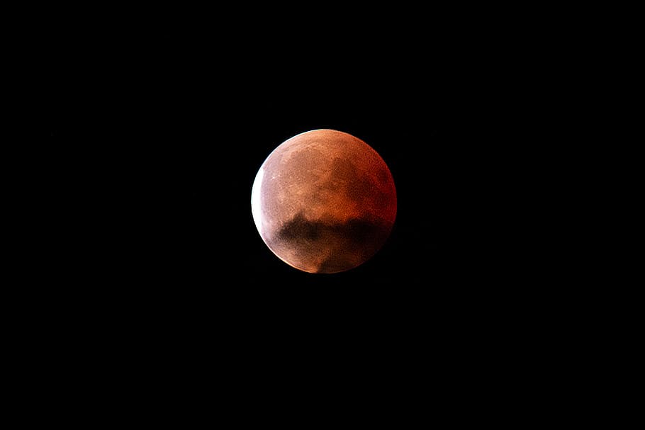 blood moon during nighttime, sky, cloud, lunar, astrophotography HD wallpaper