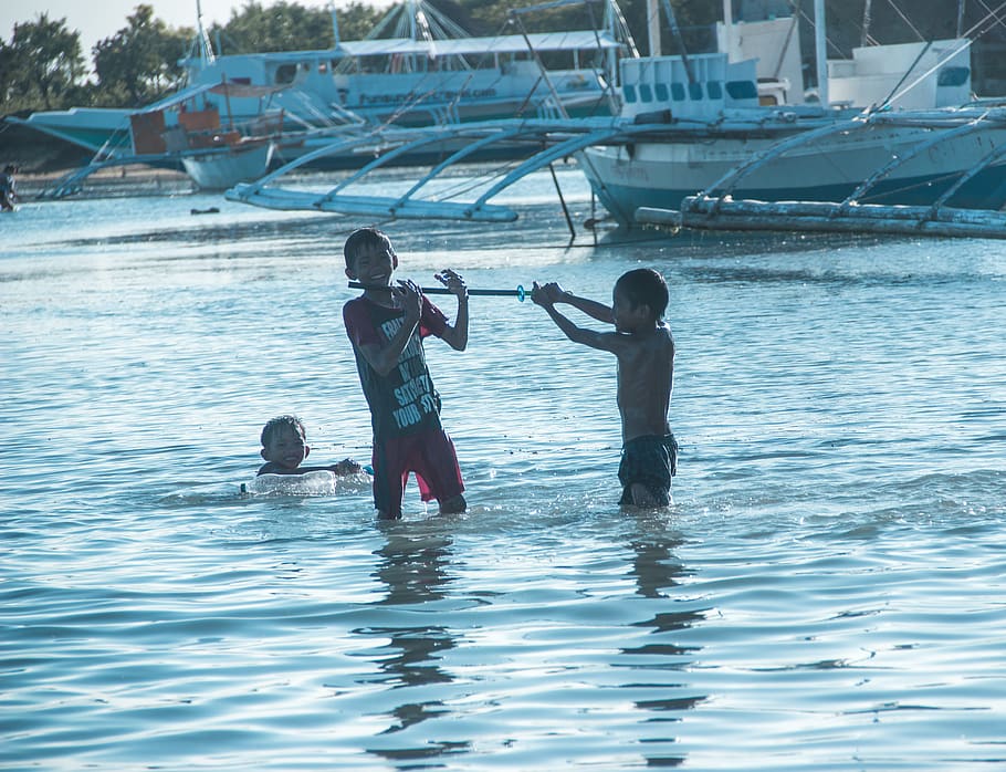 summer, beach, holiday, cebu, philippines, kids, pose, sea HD wallpaper