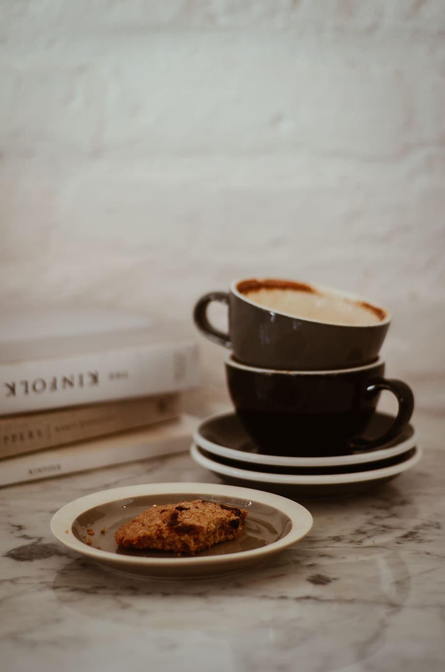 Cup Beside Pastry, beverage, books, bread, breakfast, caffeine HD wallpaper