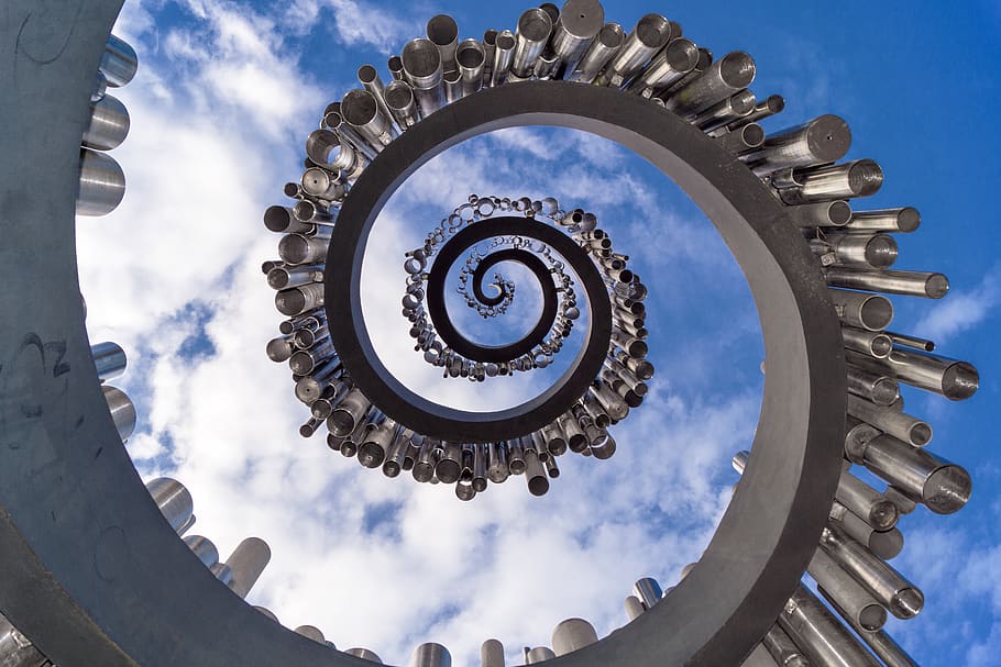 art, sky, spiral, abstract, design, fantasy, artistic, metal HD wallpaper
